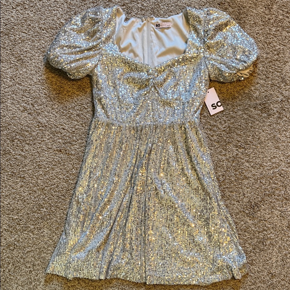 SO Silver Sequin Dress